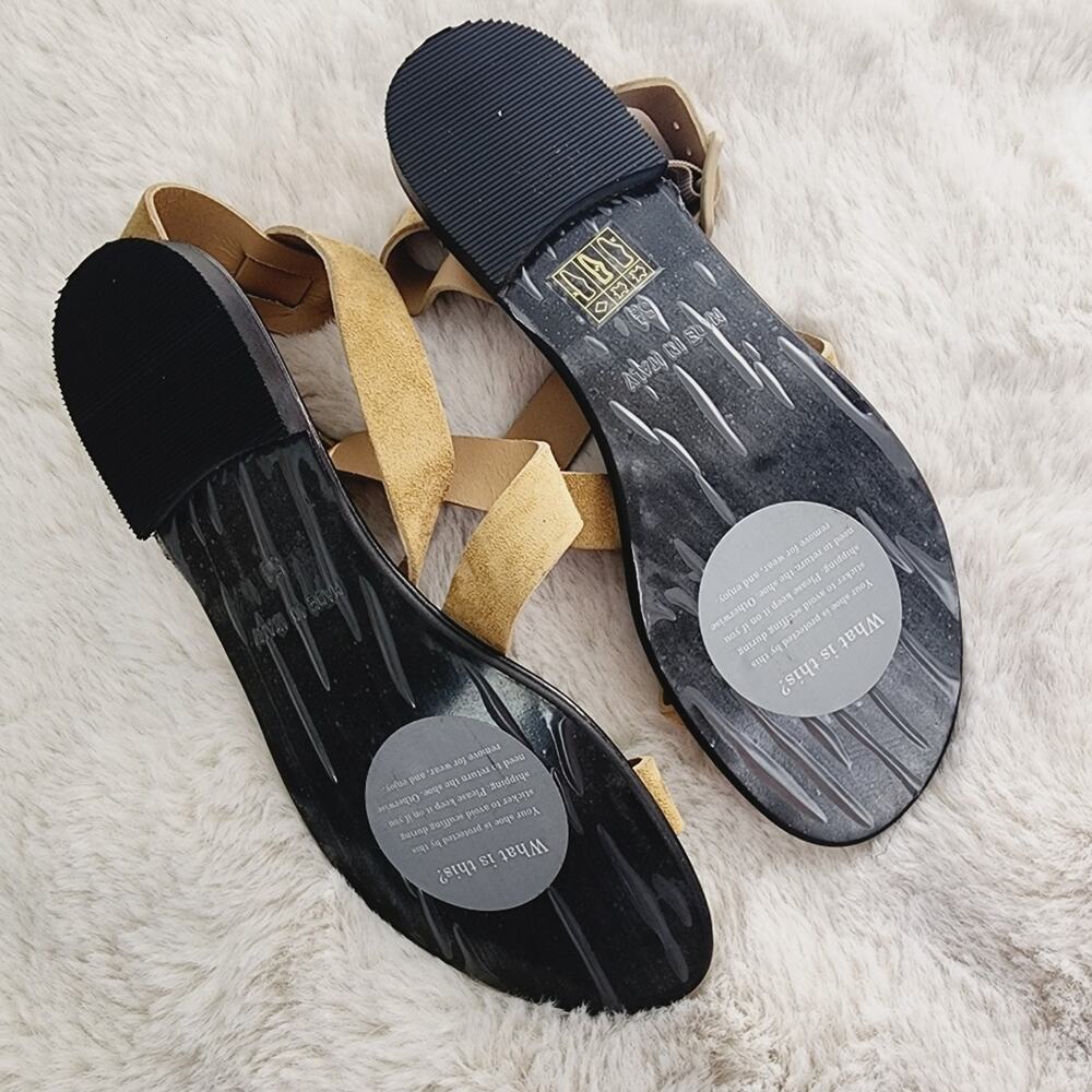 NEW Everlane The Modern Wrap Sandal 5.5 Tan Suede Italian Leather Ankle Strap - Picture 8 of 11